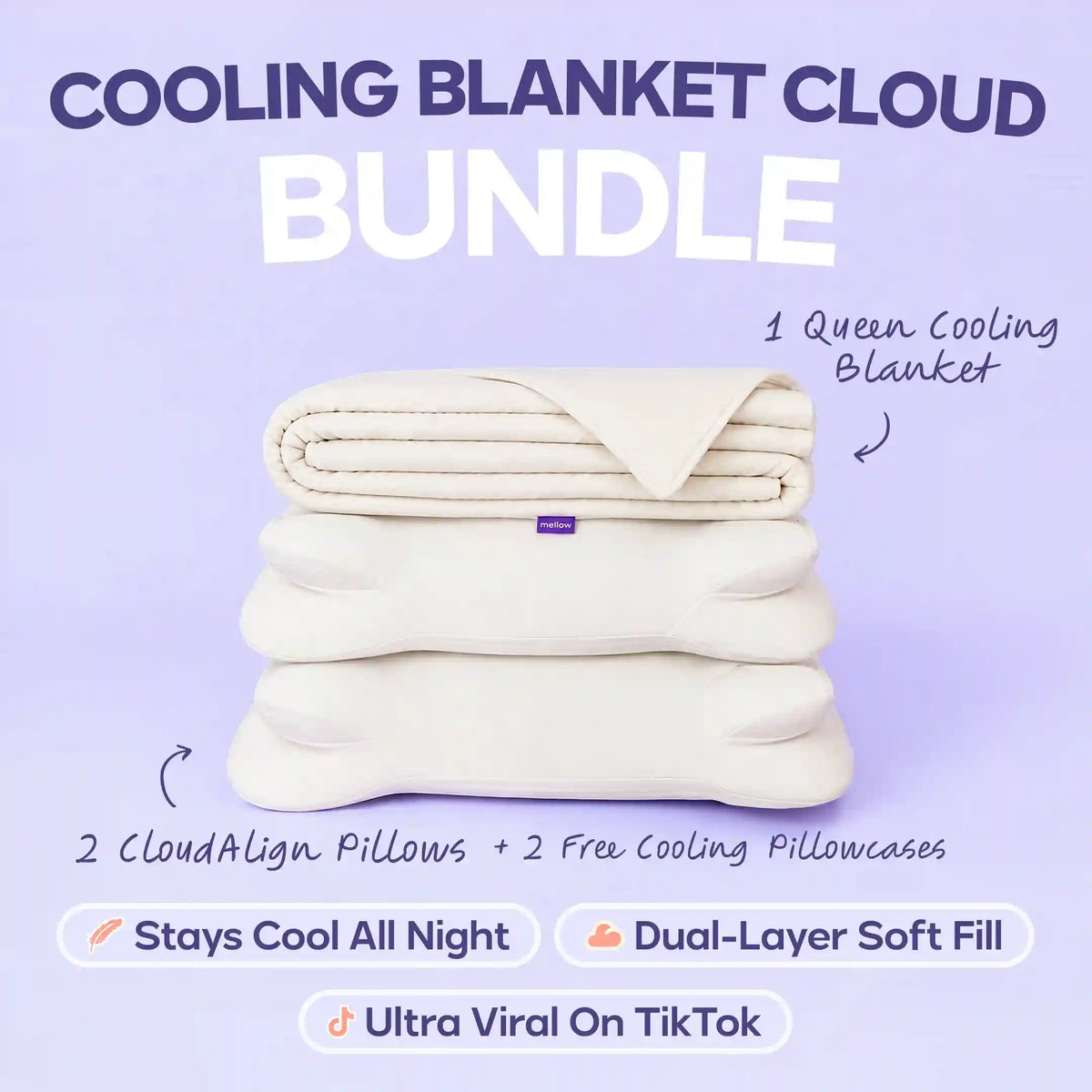 CloudCool™ Cooling Comforter + 2 CloudAlign Pillows Main image